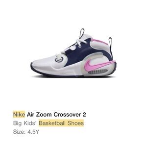 Nike Girls Basketball Shoes Sz 4.5 Y - White, Pink, and Navy